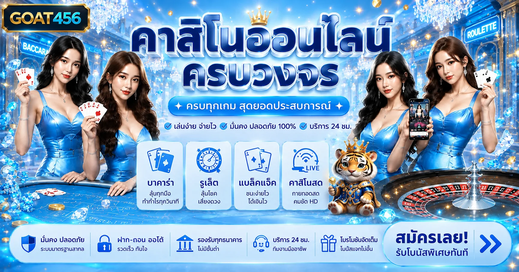 คาสิโนออนไลน์ GOAT456 พร้อมเกมโต๊ะและรูเล็ต